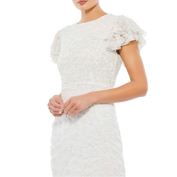 Mac Duggal Floral Beaded Sheath Dress size 6 - Picture 3 of 13